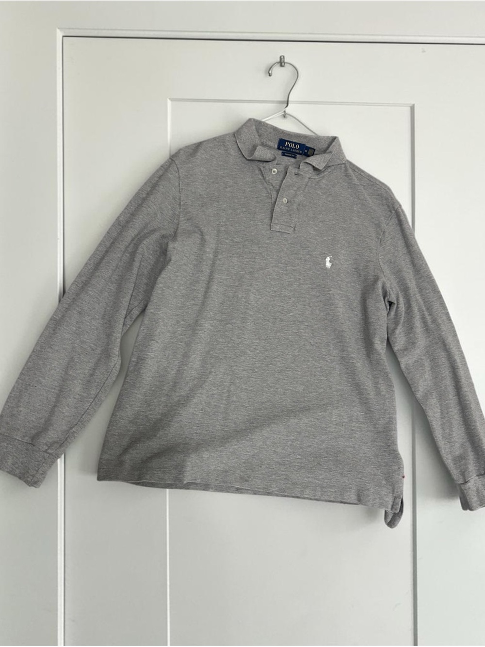 Polo by Ralph Lauren Men’s Light Gray Long-Sleeve Polo